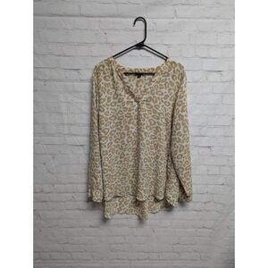 Torrid Leopard Print Lightweight Blouse V-neck Flowy Women's 2X VGUC 319